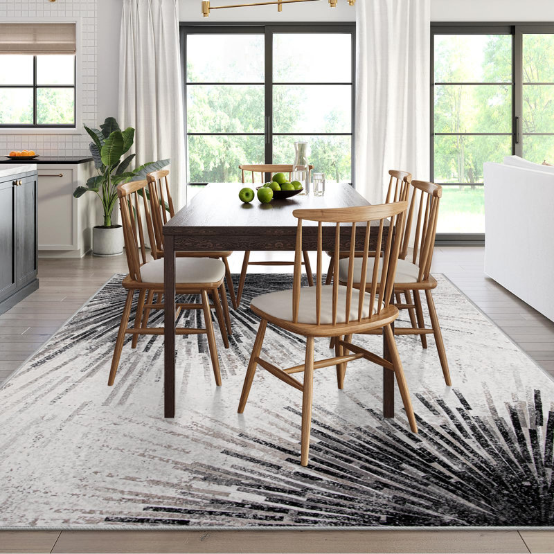  Mordern Washable Area Rug for Living Room Non-Slip Soft Rug for Bedroom Abstract Carpet, Rectangle 8' x 10'