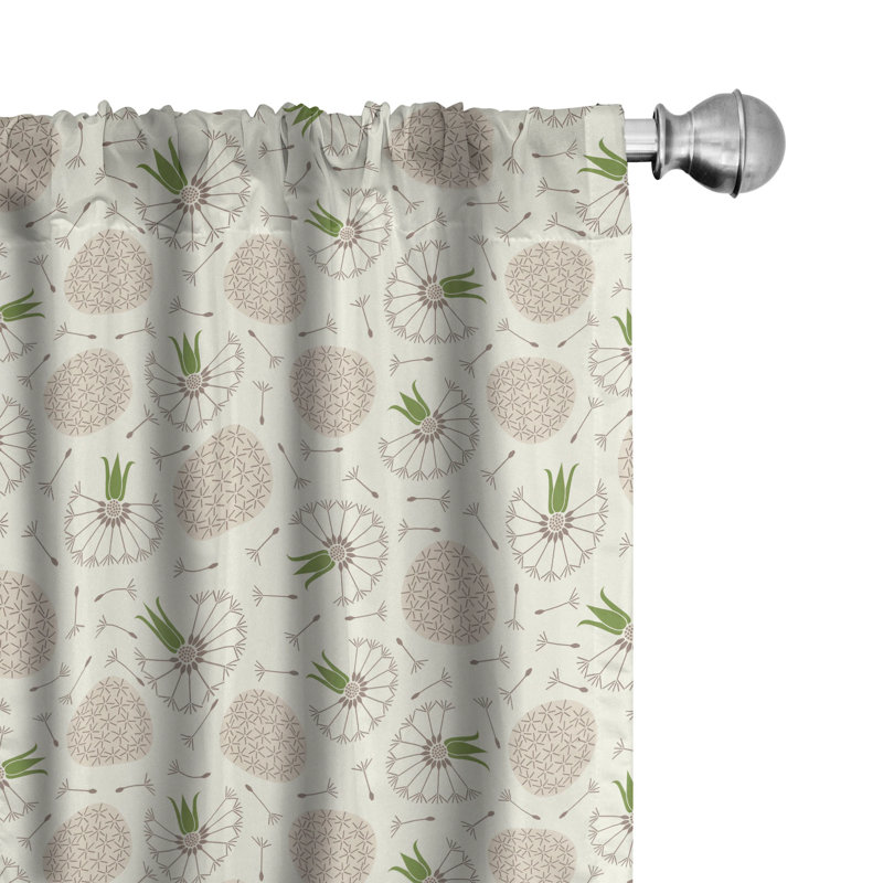 Dandelions Floral Semi-Sheer Rod Pocket Sliding Panel, 28" x 84"