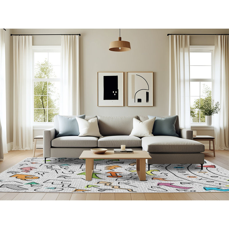 Dart Machine Woven Wool Rug, Rectangle 6' x 9'