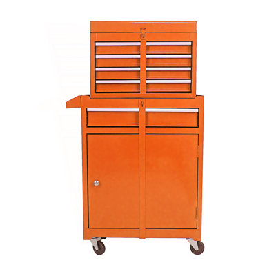 5 Drawer Tool Chest With Bottom Cabinet And One Adjustable Shelf, Living Room Storage Cabinet
