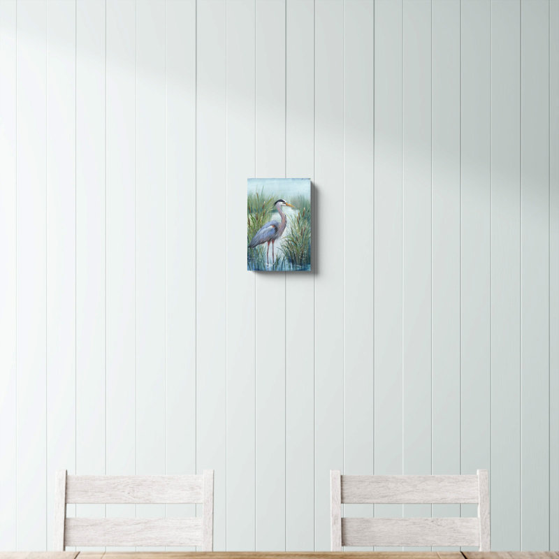 «Marsh Heron I» par Timothy O 'Toole, reproduction d'art sur toile, H 12 po x l 8 po, Toile tendue, Sans cadre