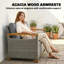 Outsunny 2 Seater Rattan Garden Sofa with Acacia Wood Armrests-123645459