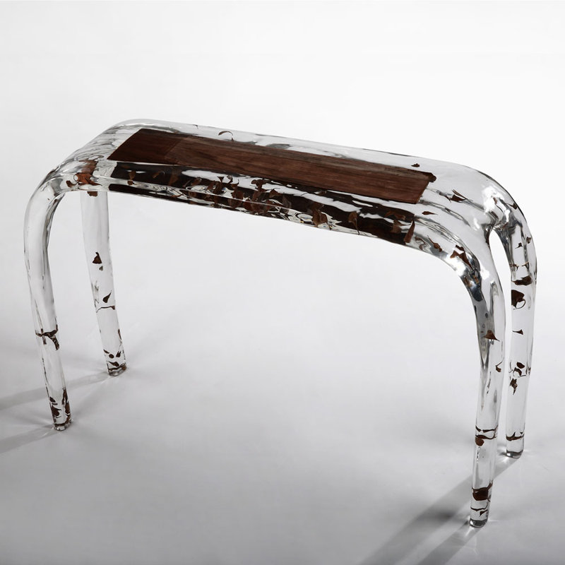 Crystal Wood Console Table