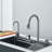 Gun Grey Digital Display Stainless Steel Single Bowl Drop In Kitchen Sink