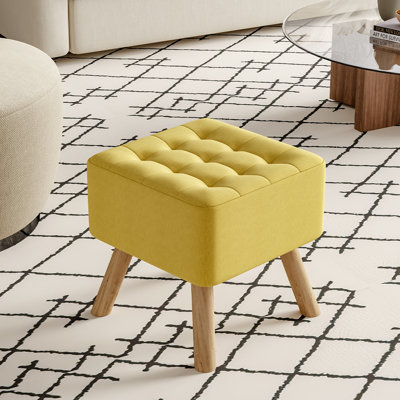 Germain Square Solid Colour Footstool Ottoman