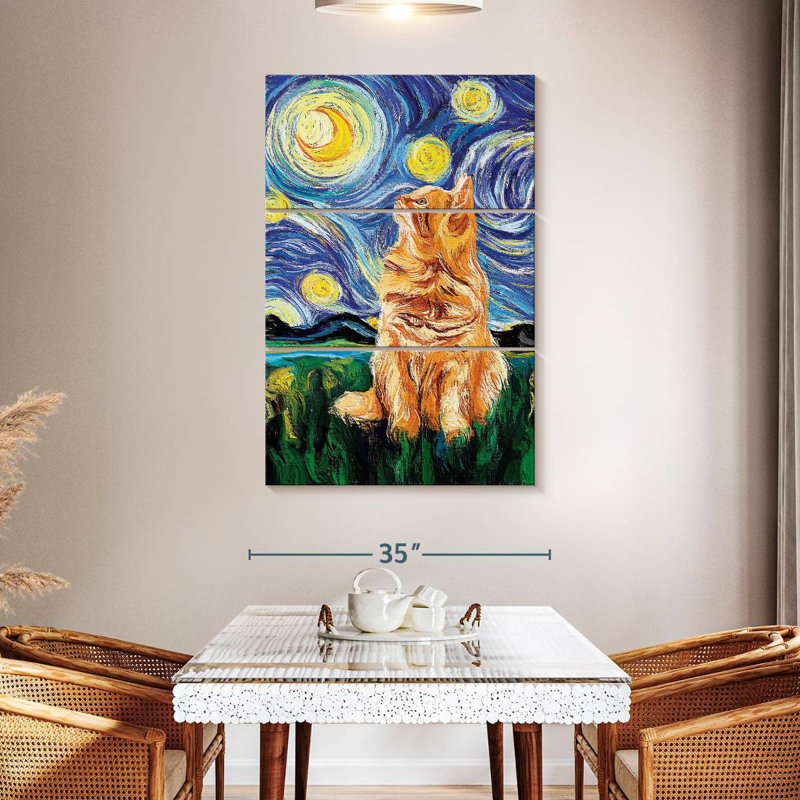 Brampt, chat impressionniste, H 50 po x l 32 po