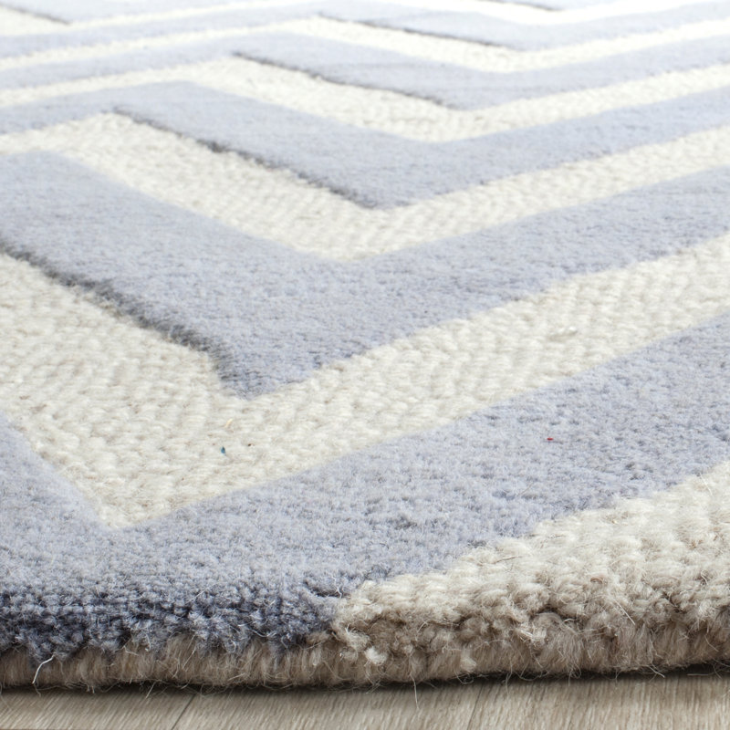 Sanyla Hand Tufted Wool Chevron Rug, Rectangle 5' x 8'