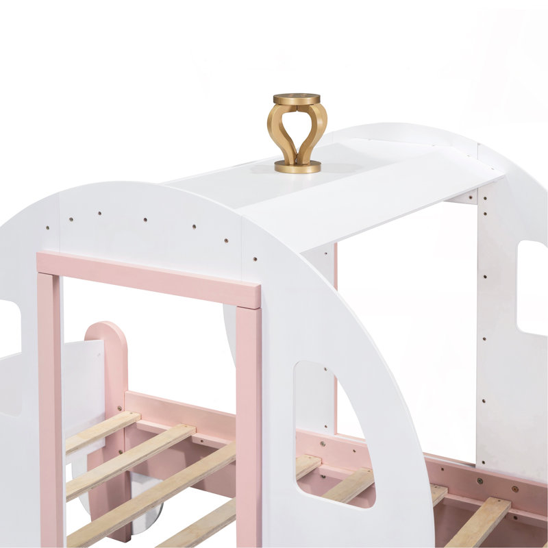Twin Size Princess Carriage Bed With Crown
