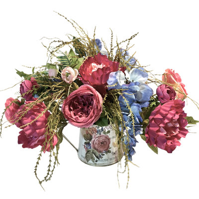 Arrangement floral mixte en pot