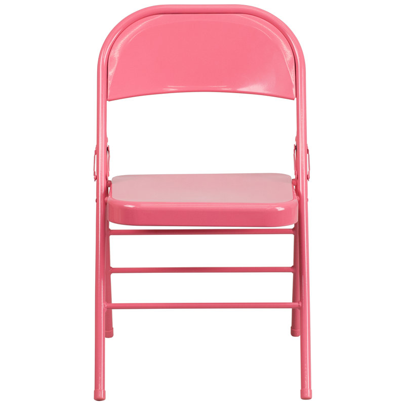 Chaise pliante en métal Oliverson, Rose