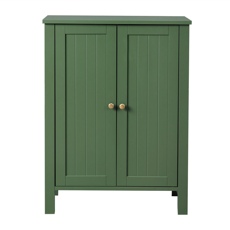 Armoire de rangement de salle de bain verte à 2 portes