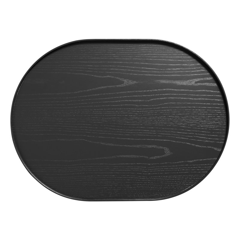 Roundhouse Solid Wood End Table, Black, Black