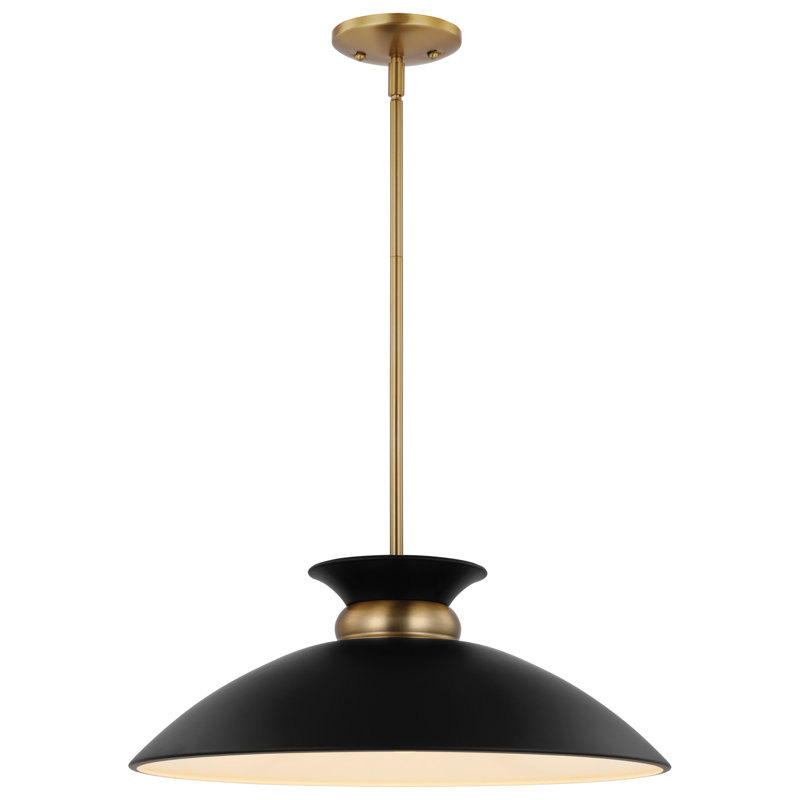 Giles 1 - Light Single Pendant, Matte Black, 7.5" H x 19" W x 19" D