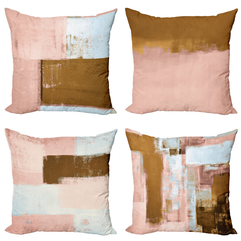 Reversible Pillow Cover, 18" H x 18" W, Rose Baby Blue / Ginger