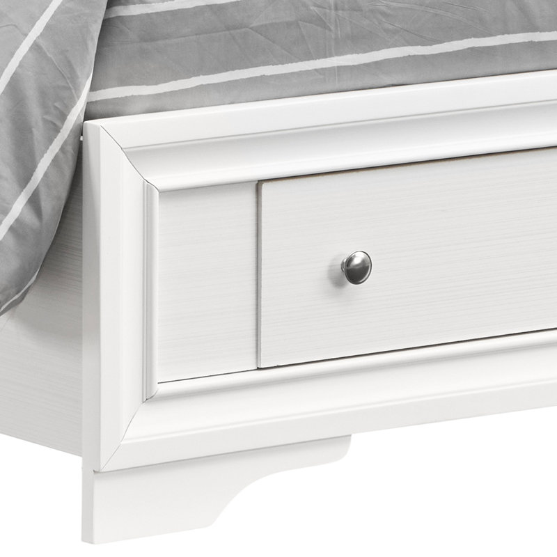 Lit simple avec rangement Madrid, blanc, Lit simple