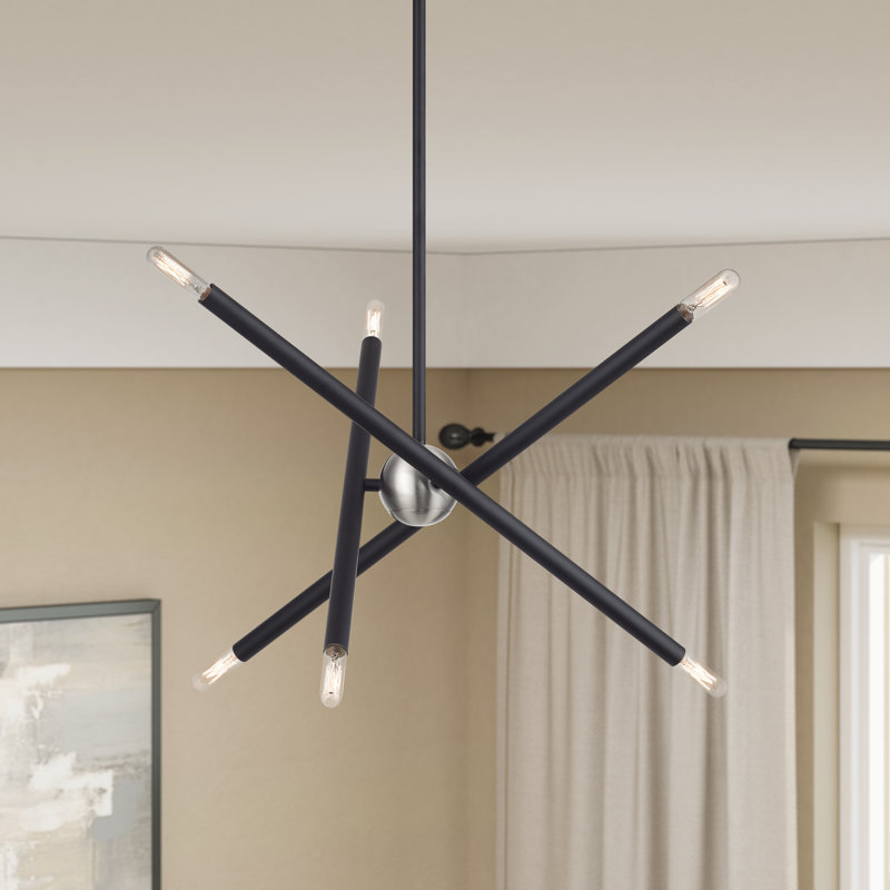 6 Light Black Small Chandelier