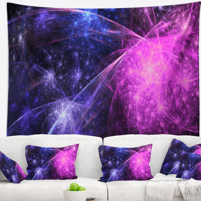 Tapisserie abstrait de couleur abstraite fireworks, H 32 po x l 39 po