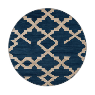 Trellis Blue Indoor and Outdoor Area Rug