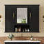 Meuble-lavabo de salle de bain avec lavabo et armoire-miroir assortie, meuble-lavabo autoportant avec tiroirs à fermeture en douceur-513617185