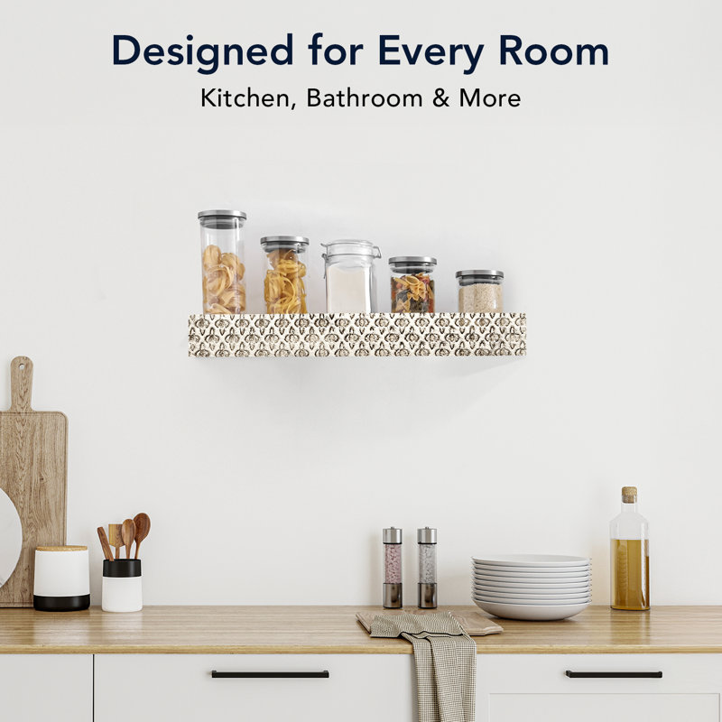 Bucholz Floating Shelf, White, 3" H x 24.25" W x 8.25" D