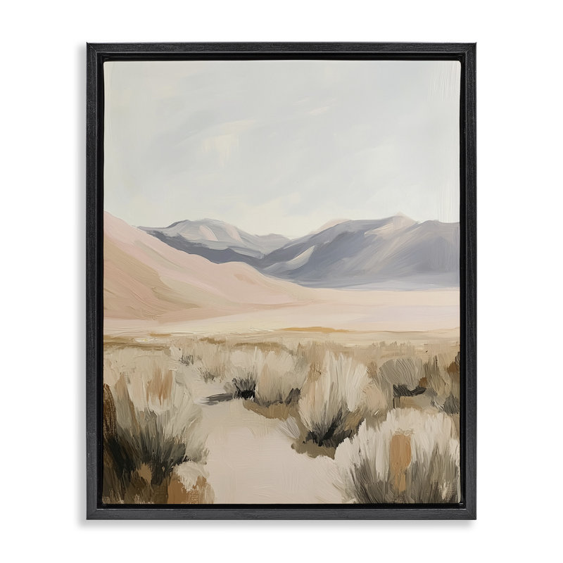 Cadre flottant Pastel Desert Solitude, design par Heidi Kuntz, Cadre flottant noir de jais, H 21 po x l 17 po