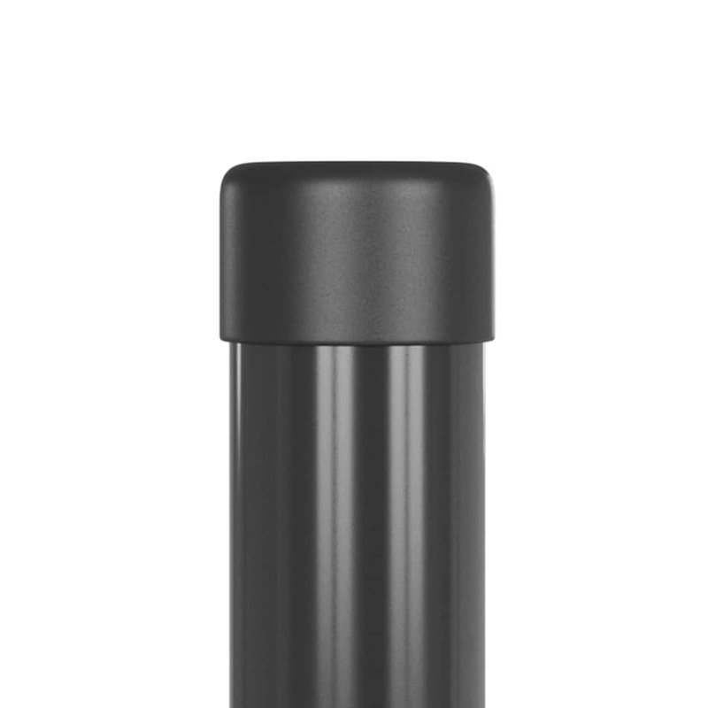Fence Posts 12 Pcs Powder-Coated Steel, 50cm H x 3.2cm W x 3.2cm D, Grey