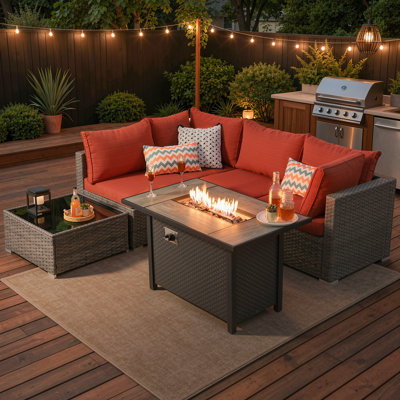 Ensemble de conversation modulaire avec coussins 6 pièces Chappotin