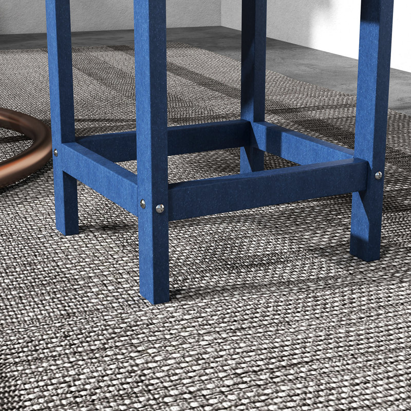 Table de bout de patio 15 po - extérieur carré bleu pour porche, piscine, terrasse, capacité de 110 lb
