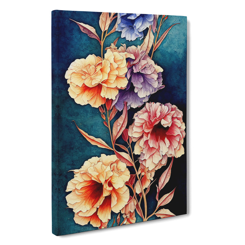 XC1022-5088X Water Painted Flowers No.1 1 Piece Wrapped Canvas Wall Art, 76cm H x 50cm W x 3cm D