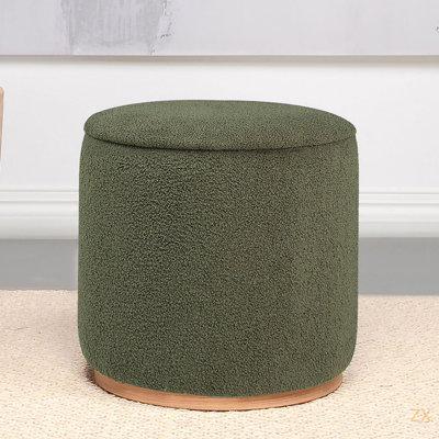 Repose-pieds rond imitation peau de mouton