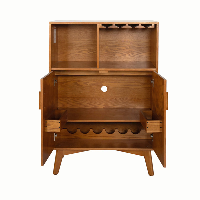 Versatile Home Liquor Cabinet with Multiple Storage Options and Durable Design