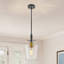 Luminaire suspendu en forme de cloche allongée à 1 lumière de 7,87 po, avec îlot de cuisine en verre transparent, réglable en hauteur-1369303321