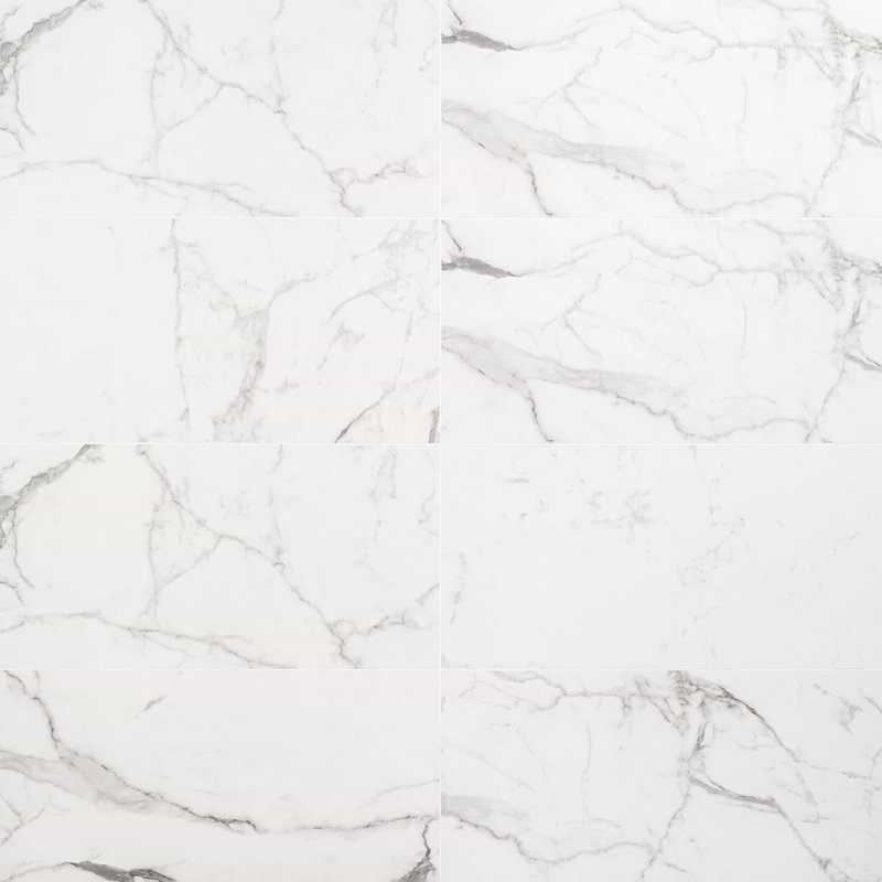 Dreamstone 12X24 Matte Porcelain Tile, Statuario Venato Matte