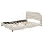 Grand lit plateforme tapissier en velours, structure solide et conception élégante en forme de courbe-1550610581