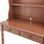 Bureau Marcell en bois d'hévéa de style Mid-Century avec tablette, deux tiroirs et étagères de rangement-134707169