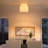 9.5" Modern Ceramic Flush Mount Ceiling Light, Minimalist White Cylinder Drum Shade with Vertical Stripes, E26 Base 60W Max, UL & ETL Listed, Perfect for Bedroom Hallway Kitchen