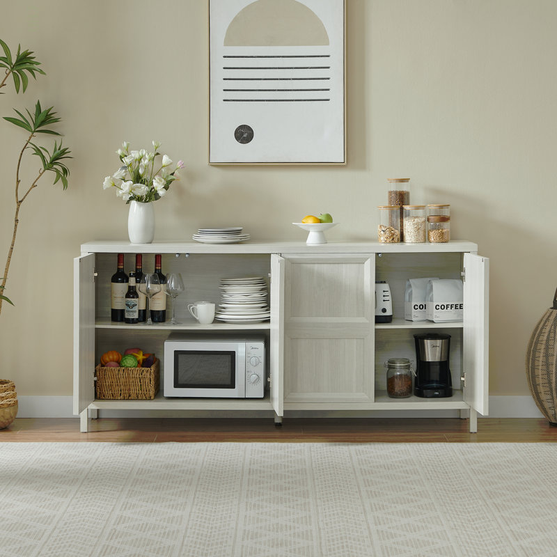 Armoire de rangement moderne avec ouverture à bascule, charnières à fermeture en douceur et support mural antidérapant