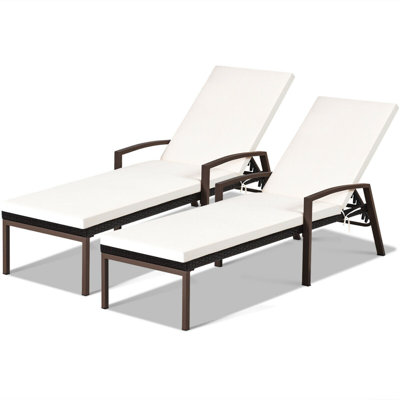 Vargas Outdoor Metal Chaise Lounge Set , Cushion Included