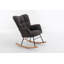 Fauteuil oscillant confortable en tissu Teddy pour chambre de bébé et salon, gris foncé-1251193674