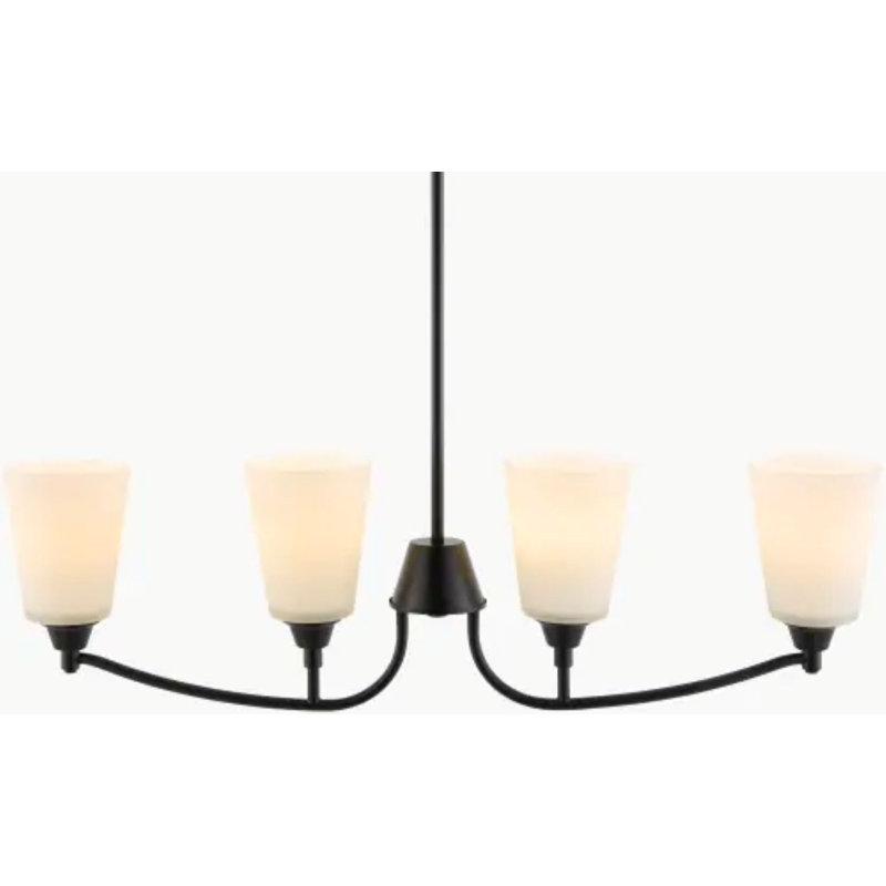 Kaminsky Chandelier, Matte Black, White