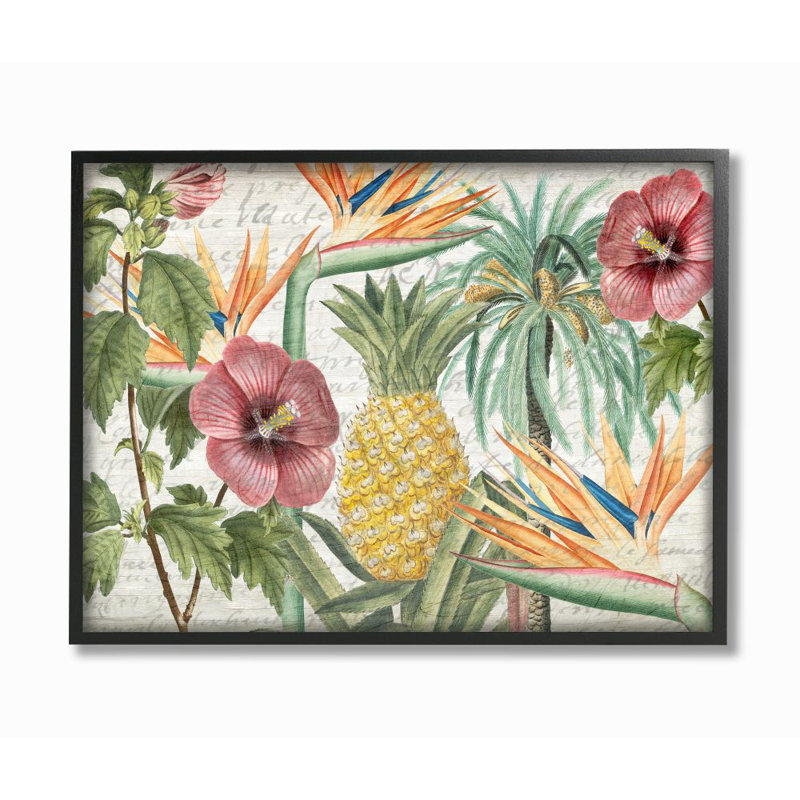 « tropical fleur », reproduction de texture de bois "par kim allen-impression sur toile sans cadre