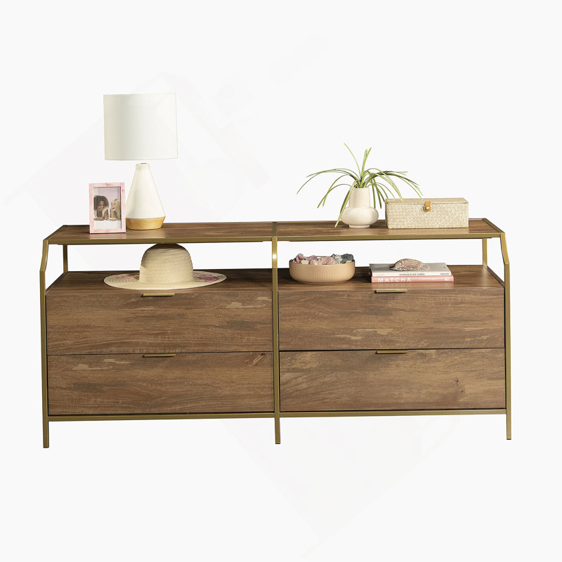 Commode avec tablette ouverte et quatre tiroirs