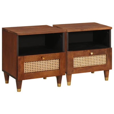 40cm W Solid + Manufactured Wood Bedside Table