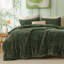 Ensembles d'édredon pour très grand lit - 3 pièces de literie en molleton moelleux émeraude, esthétique rayée confortable pour les chambres modernes et d'invités, décoration intérieure de luxe toutes saisons-105492176-105492175