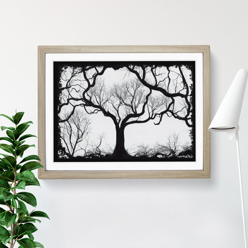 Striking Tree - Framed Print, 25cm H x 34cm W x 2cm D, Oak