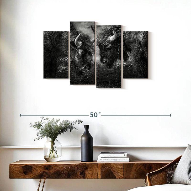 Bisons Head To Head, 22" H x 36" W