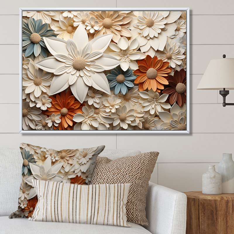 «Elegant Minimalisme Florals In Every Season II», reproduction sur toile, Cadre flottant blanc, H 12 po x l 20 po