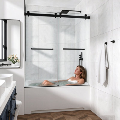 Porte de douche coulissante double l 48 po x H 60 po