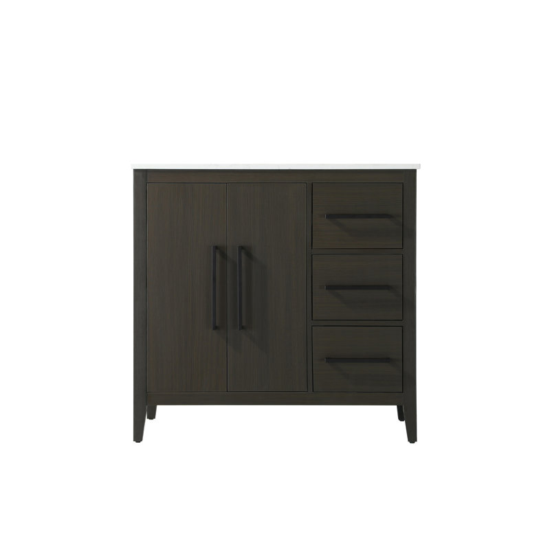 Meuble-lavabo simple 36 po, Brun moka
