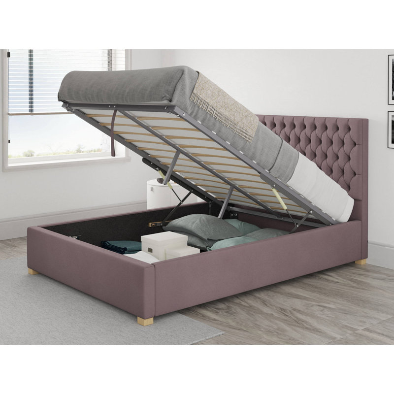 Central City Upholstered Ottoman Storage Bed, Super King (6'), Blush